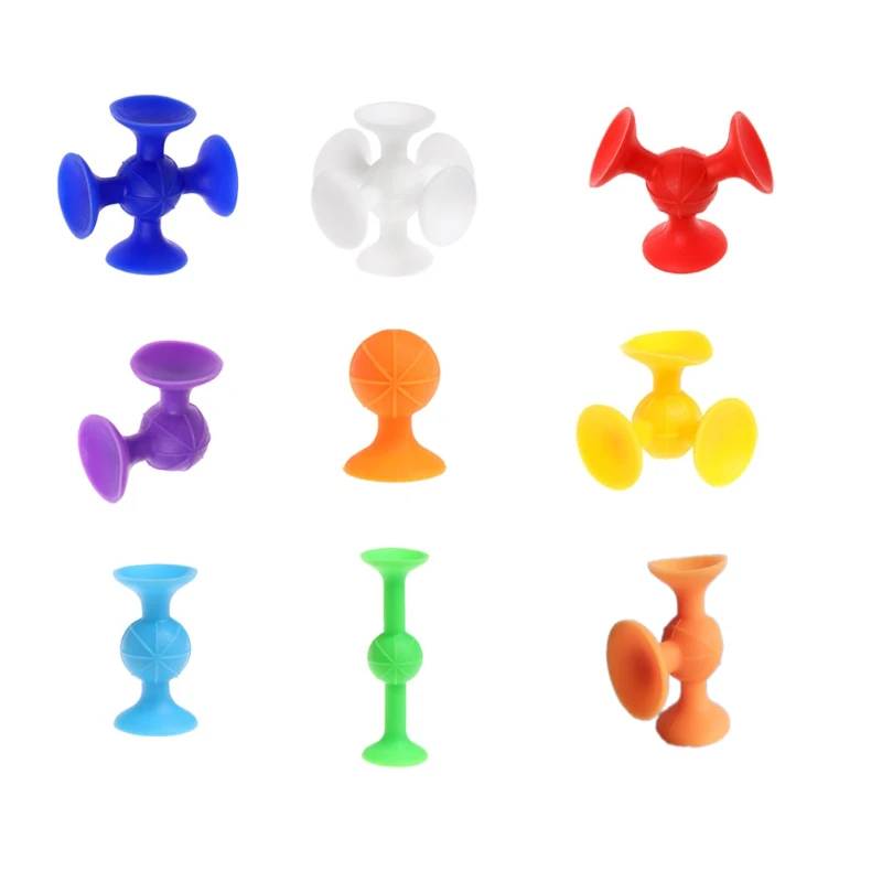 

2021New Soft Building Blocks Kids DIY Squigz Sucker Funny Silicone Block Model Construction Toys Creative Gifts For Children Boy