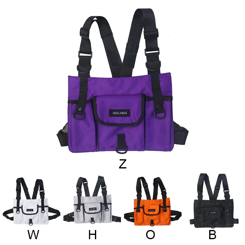 Мужская и женская модная нагрудная сумка на переднюю талию в стиле хип-хоп