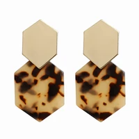 hocole fashion acrylic resin dangle earrings for women boho geometric tortoiseshell acetate drop earring 2019 brincos jewelry