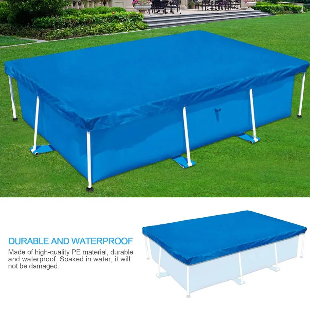 

450*220CM Swimming Pool Cover Tarpaulin Rectangular Solar Summer Outdoor Garden Waterproof Pool Tub Dust Cloth Protrector