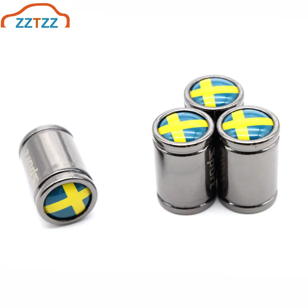 4 шт./компл. колпачки для автомобильных клапанов со шведским флагом колес