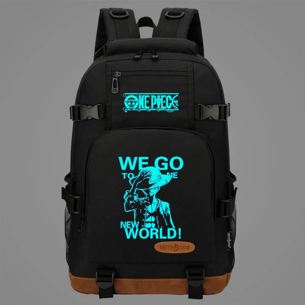

New Luminous Anime One Piece Luffy Boys Girls Kids School Book Bags Women Bagpack Teenagers Canvas Men Laptop Travel Backpack