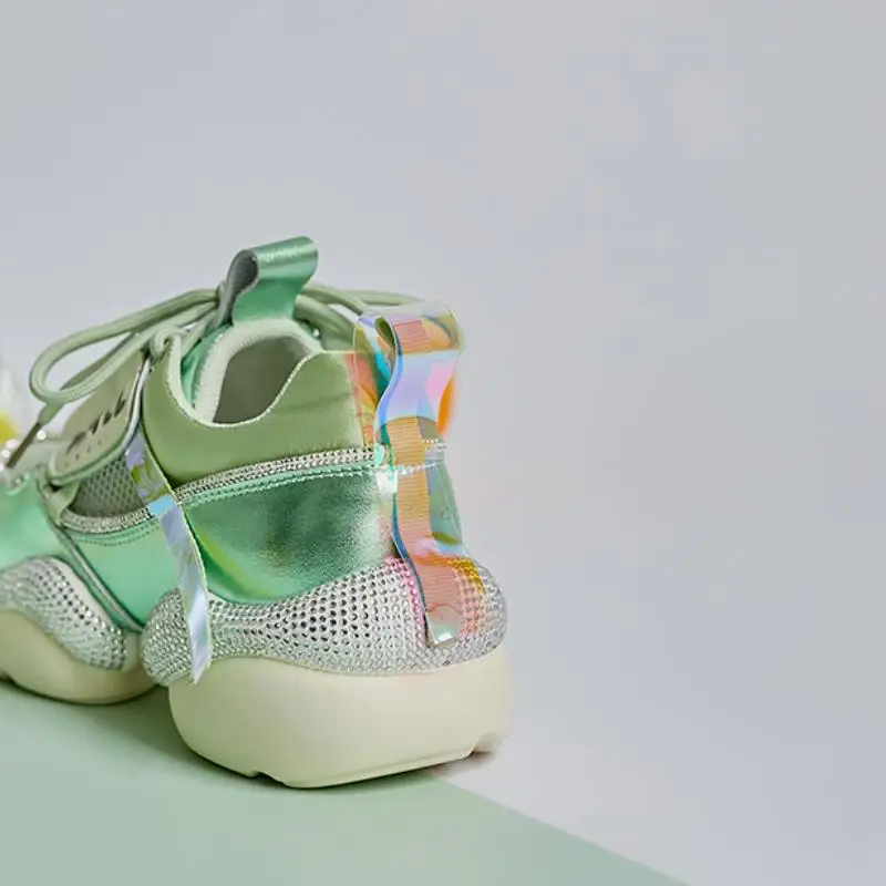 Женские кроссовки Coolcept брендовые из натуральной кожи с круглым носком и толстой