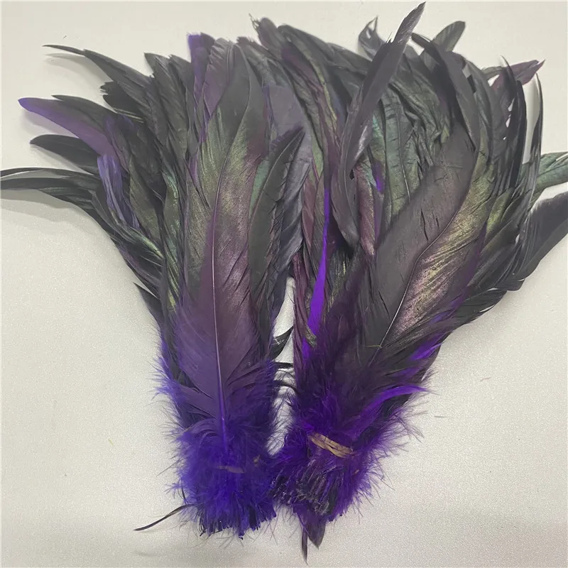 

Sale 100pcs/lot High Quality Purple Chicken Feather 10-12inch/25-30cm Rooster Feathers Home Party Celebration Plume