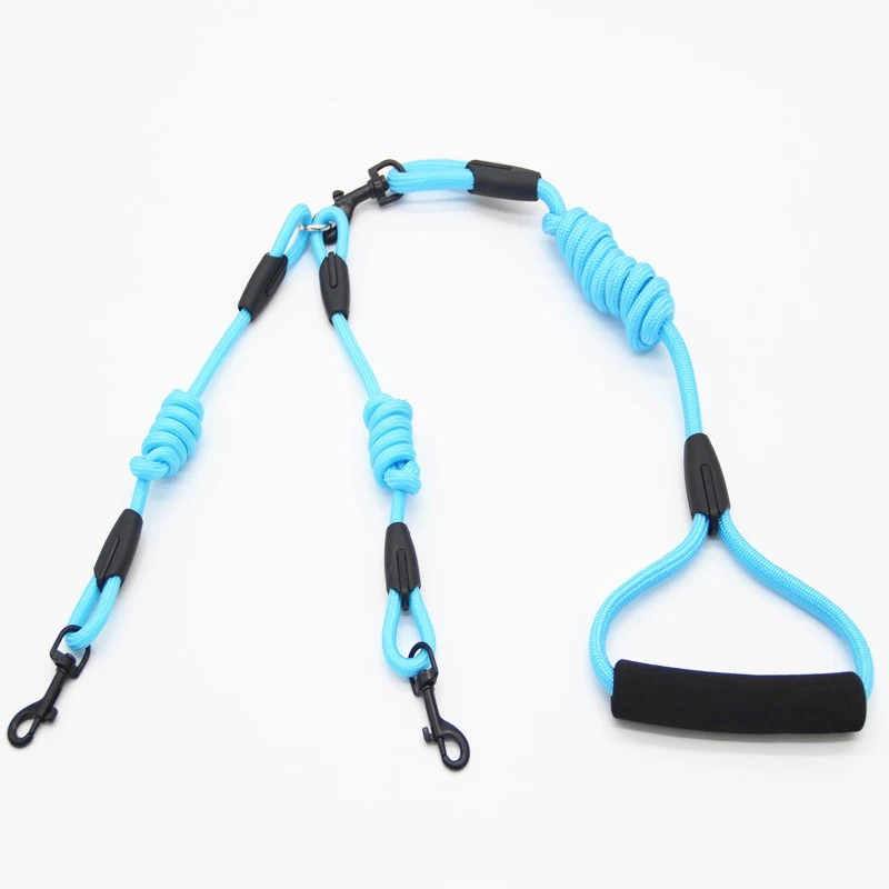 Only rope LT BU Walk 2, две собаки, один поводок, нейлоновый, без запутывания, поводок для собак и кошек, для бега или тренировки, ошейник или шлейка - Цвет: Only rope LT BU