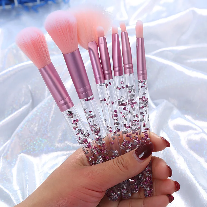Новинка 7 штук из блесток с украшением в виде кристаллов ручкой кисти для макияжа