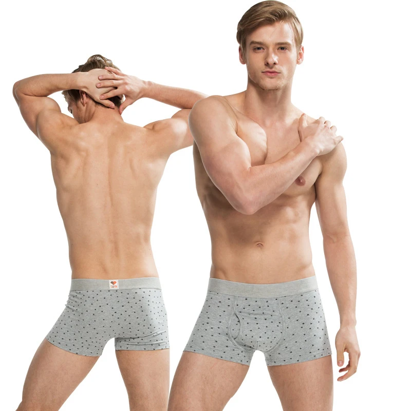 IYUNYI новые хлопковые мужские трусы боксеры со звездами сексуальное нижнее белье с