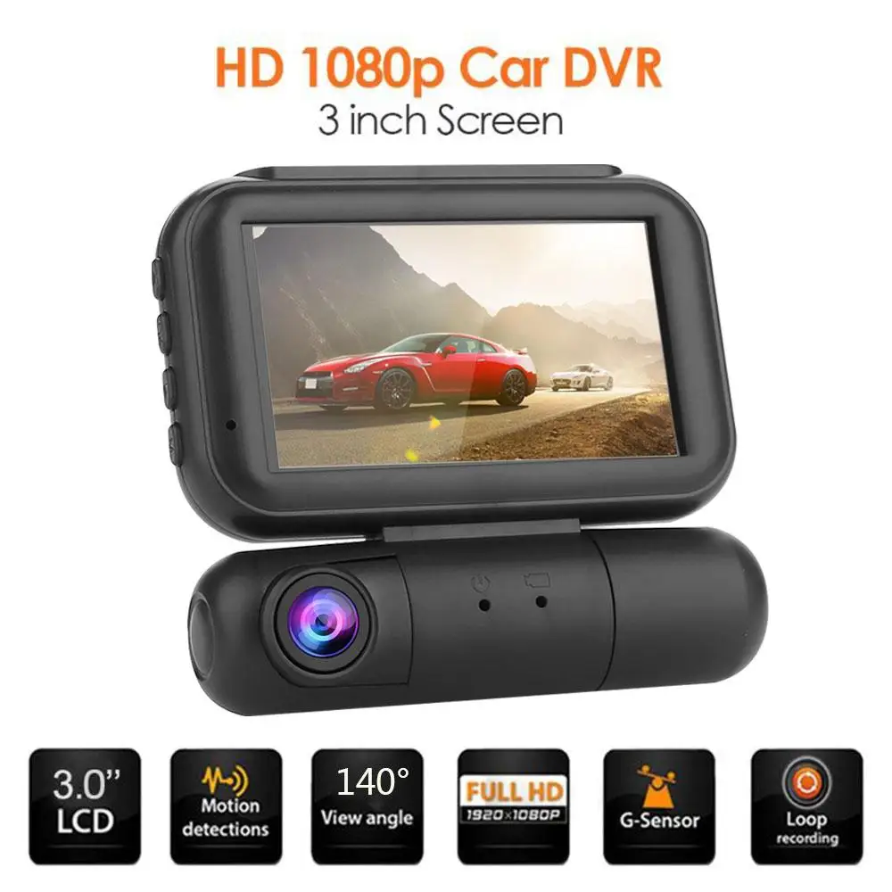 Автомобильный видеорегистратор с ночным видением ADAS 1080P два объектива 3 дюйма Full
