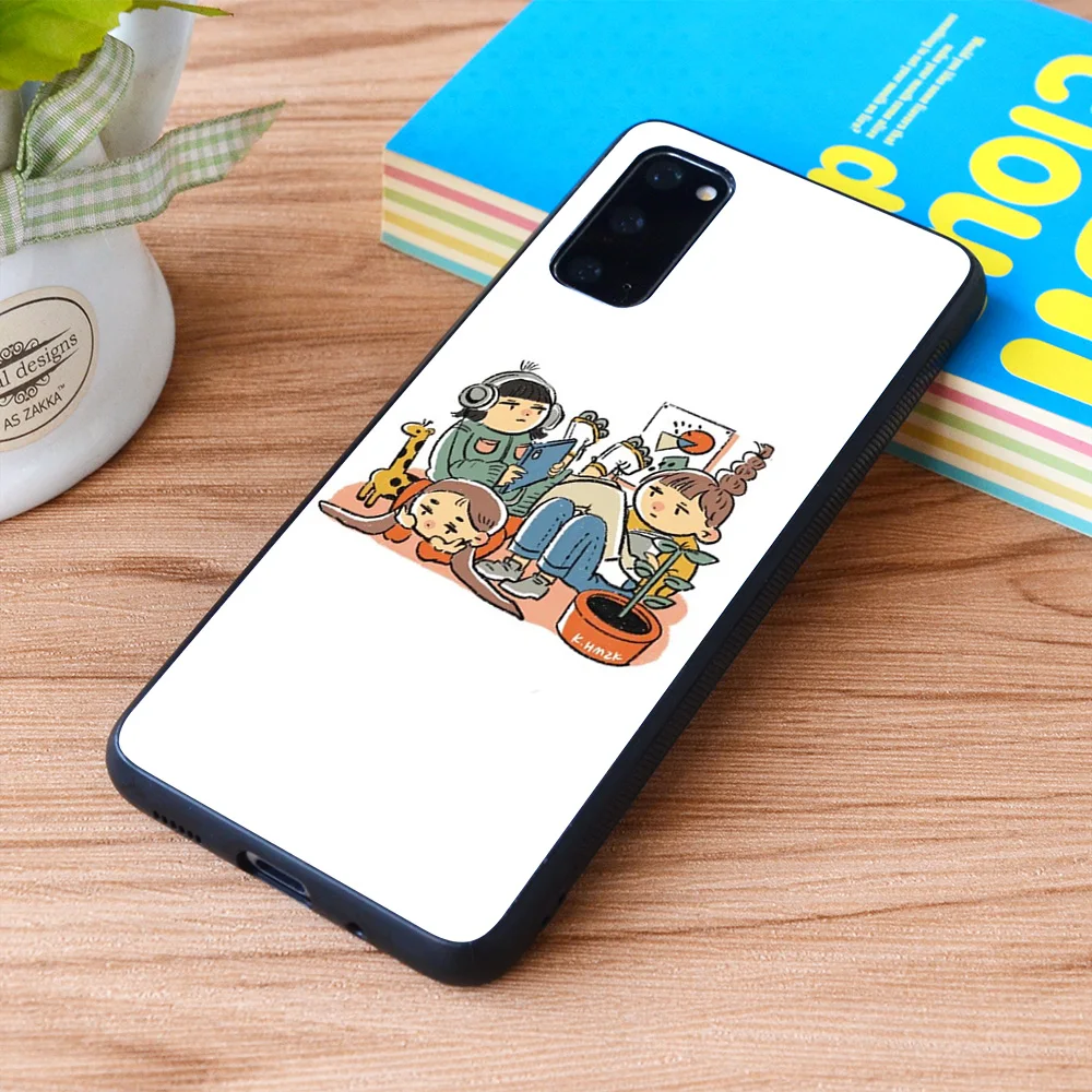

For Samsung Galaxy chillin on a rainy day Soft TPU border Samsung Galaxy Case