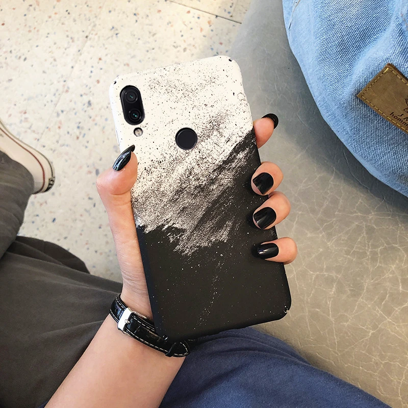 Жесткий чехол для телефона Xiomi Xiaomi Mi 9 T Pro Lite 9se CC9 Redmi Note 7 8 K20 черно-белый со звездами