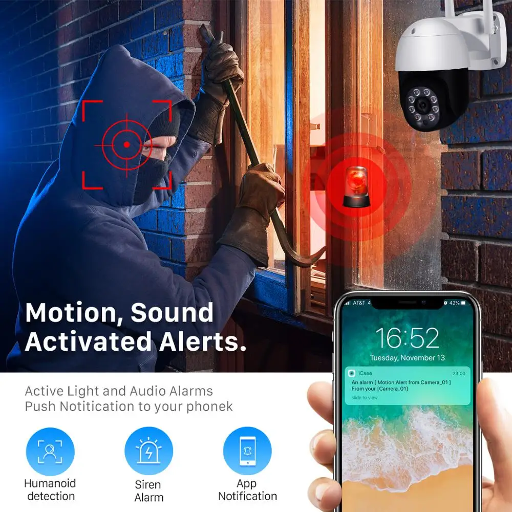 5MP 3MP HD автоматическое отслеживание IP Камера гуманоид обнаружения ИК Ночное