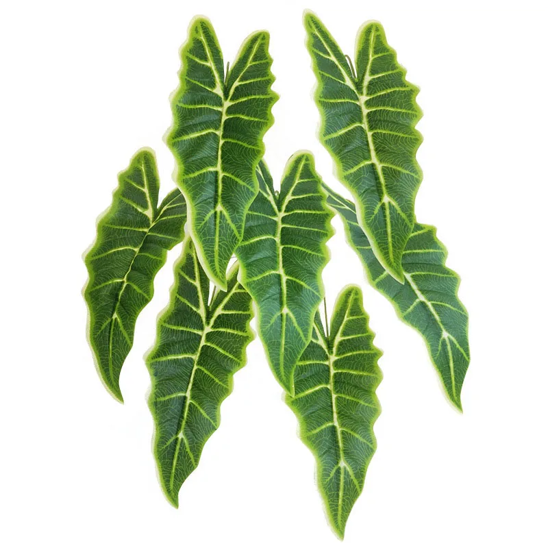

20pcs Artificial Green Turtle Leaf Palm Leaves Bouquet accessories Scattered Tail Leaf Fake Plant for Wedding Party Home Decor