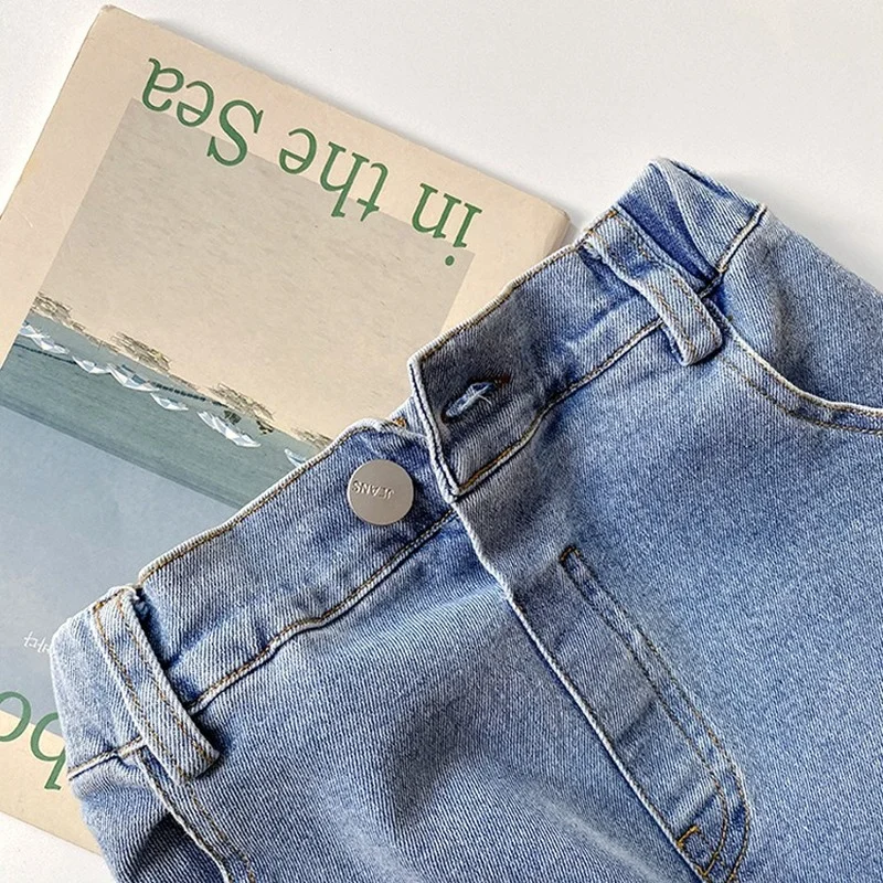 

2021 Summer baby girls mid-length slim denim skirts children thin casual all-match skirts