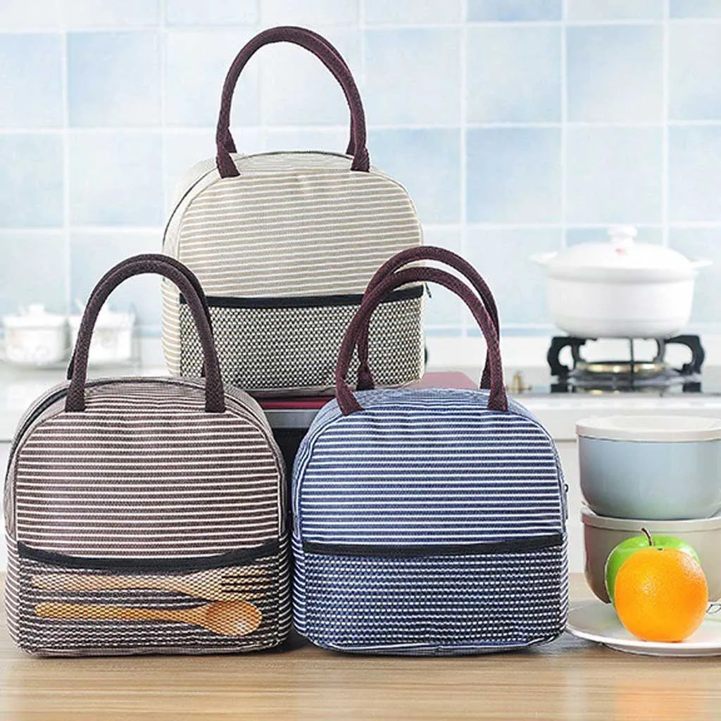 Портативный Термоизолированный кулер Bento ланч бокс Женская Холщовая Сумка ретро
