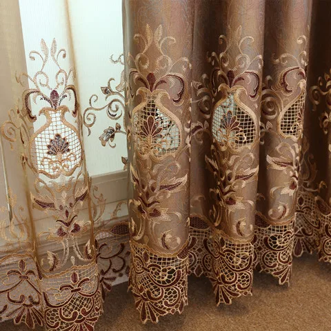 Роскошные шторы в европейском стиле вилла золотые водорастворимые с вышивкой