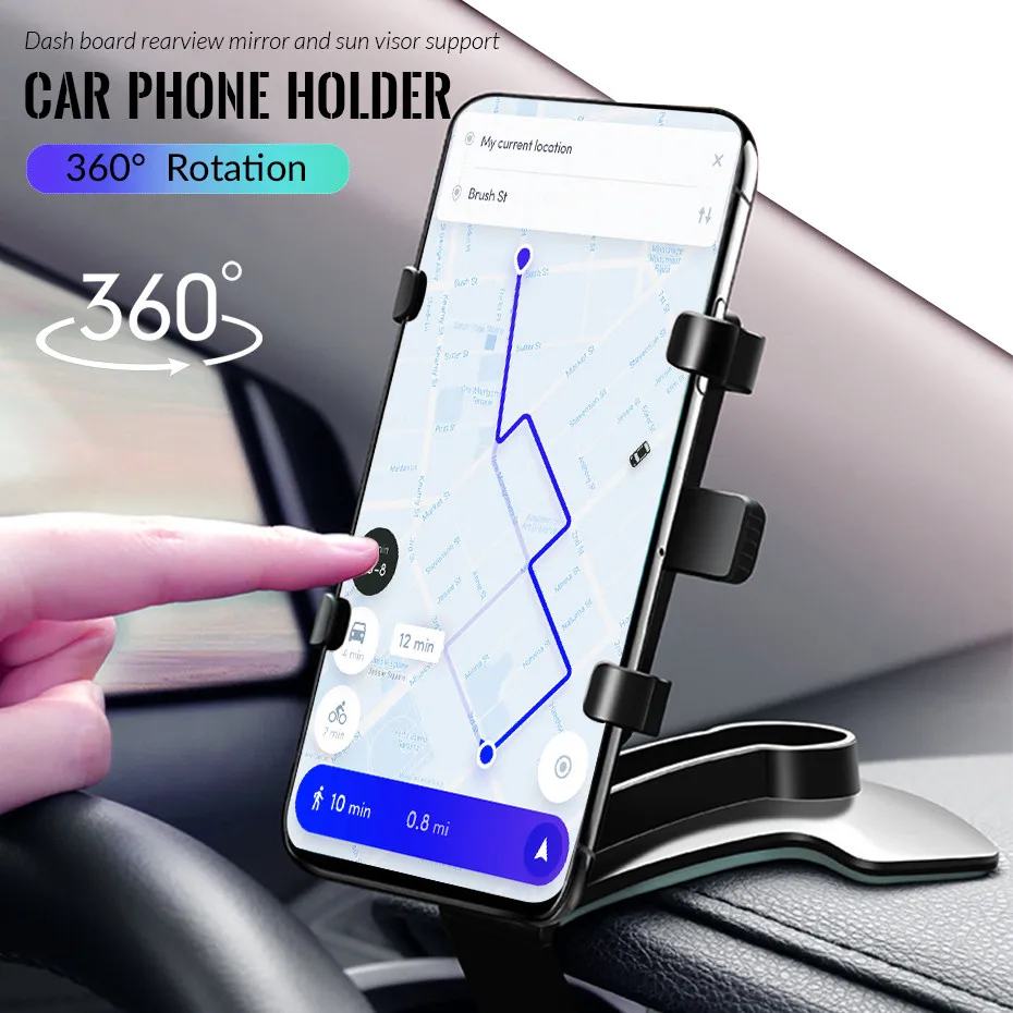 360 degree rotation in car phone holder for phone universal on car dashboard sunvisor support stand soporte mount bracket free global shipping