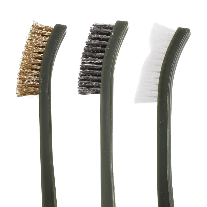 

9pcs/Set Gun Cleaning Kit Set 3 Brass Steel Nylon Brush + 6 Stainless Steel Nylon Pick Tactical Rifle Pistol Gun Cleaning Tool