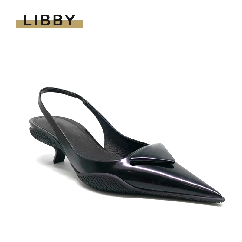 Мюли женские без задника элегантные туфли с острым носком застежки на тонком