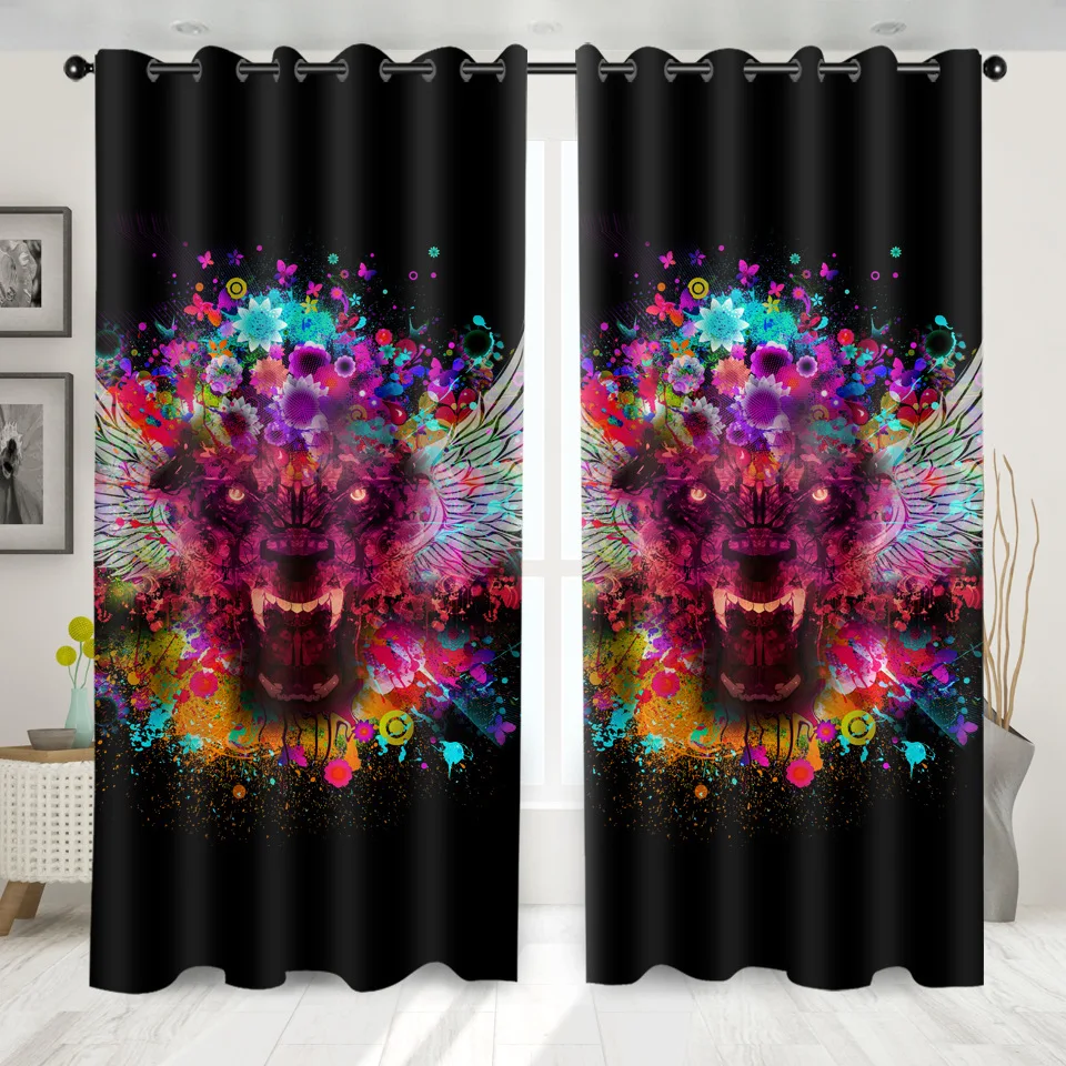 Декоративные затемняющие шторы для гостиной и спальни SOFTBATF с изображением