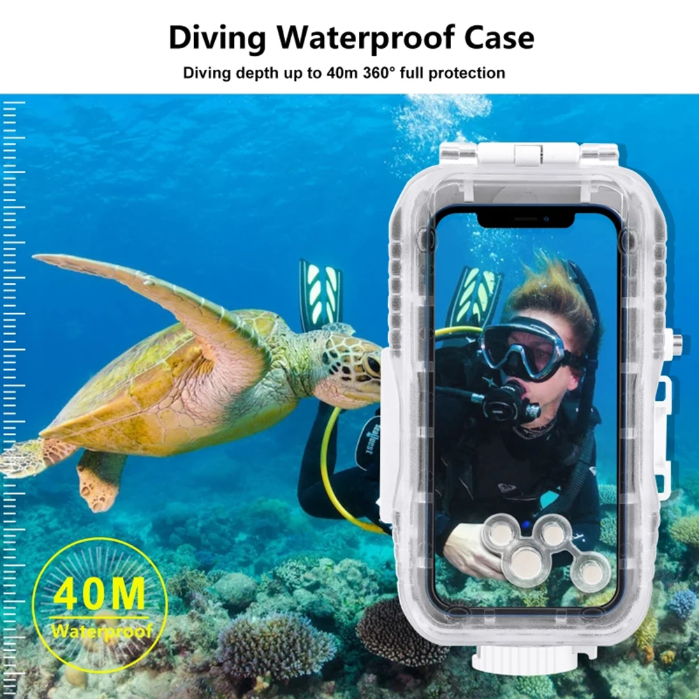 

For iPhone 12/12 mini /12 Pro/12 Pro Max Professional 40m Diving Phone Case 40m anti-pressureandanti- explosion 360protection