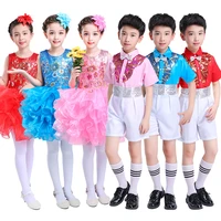 childrens jazz dance latin dance costumes girls fluffy skirt princess dance costume sequin performance costume chorus
