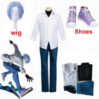 sk8 the infinity anime langa hasegawa cosplay costume sk eight short wig shirt pants gloves badge uniform halloween party suit