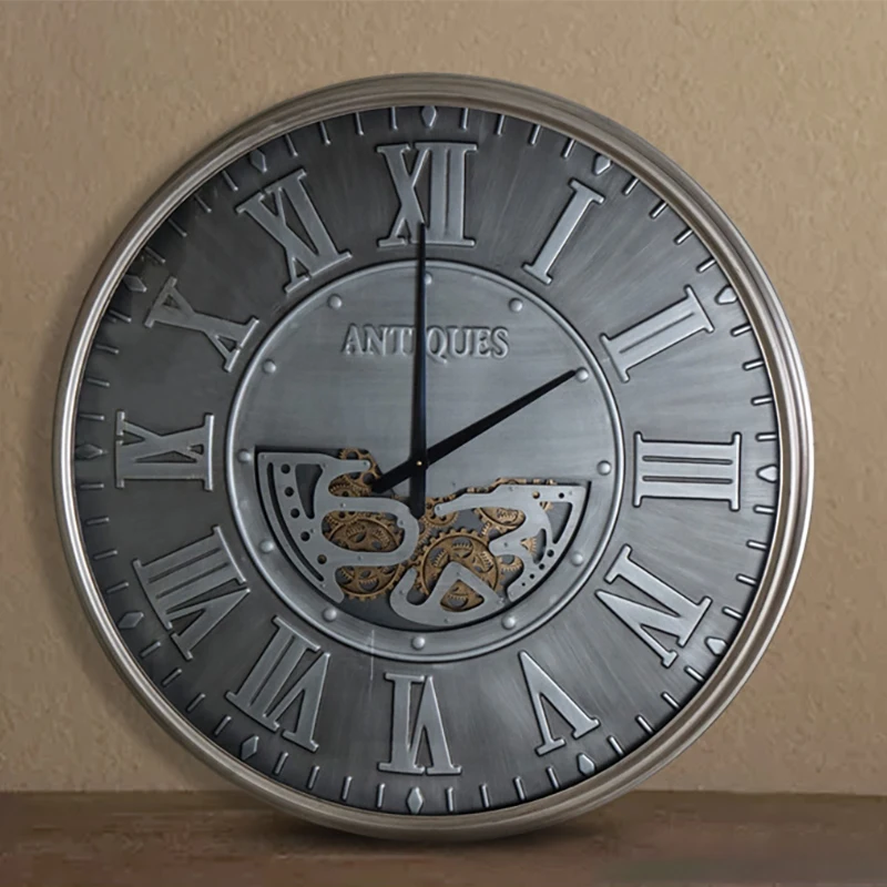 

Nordic Large Wall Clock Vintage Clocks Wall Home Decoration Industrial Style Watches Creative Retro Wall Living Room Decoration