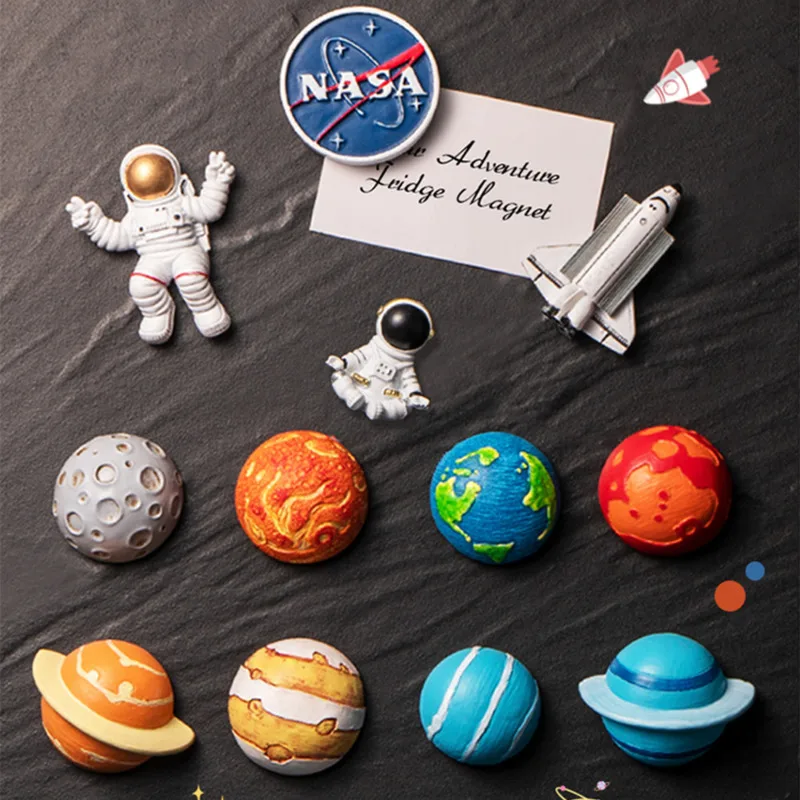 3D счастливая планета серия наклейка на холодильник Космос астронавт космический