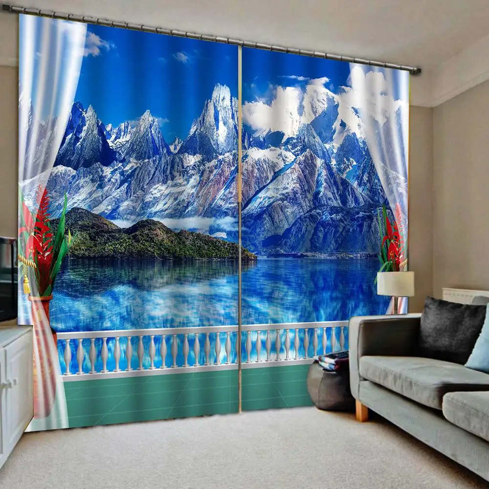 Красивые занавески с изображением пейзажа высокого качества на заказ из ткани