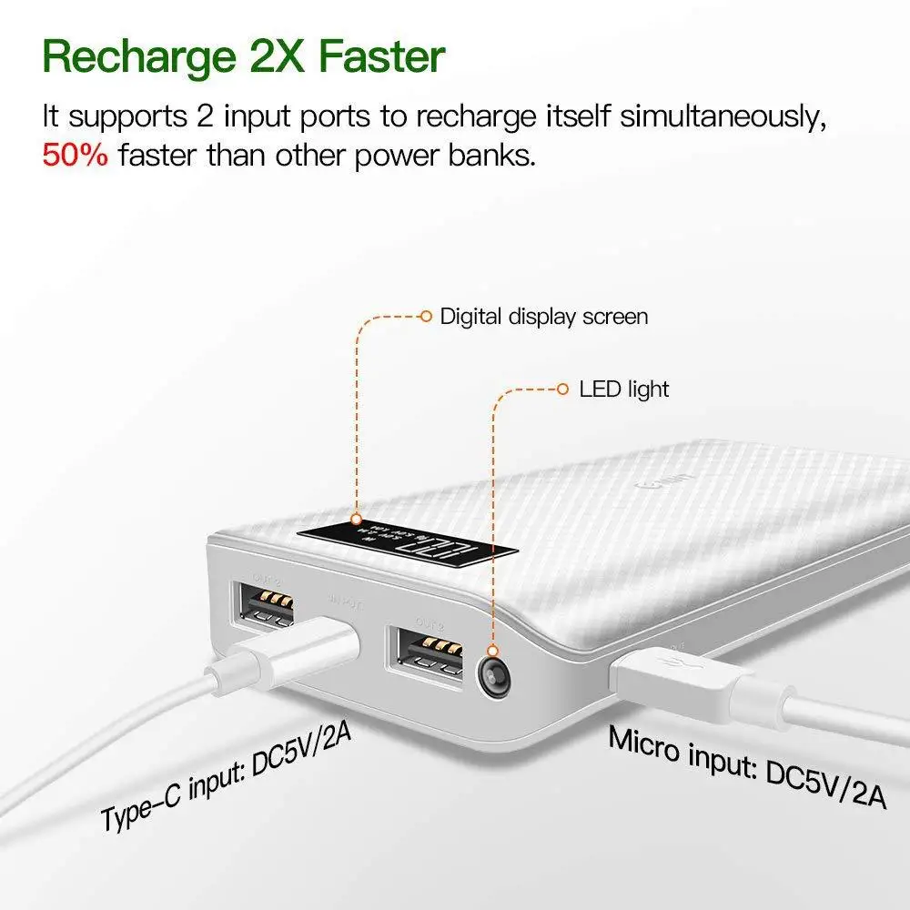 Xiao mi type-c Usb 2 QI 30000 мАч Внешний аккумулятор водонепроницаемый аккумулятор портативный внешний аккумулятор для Xiaomi mi Iphone повербанк