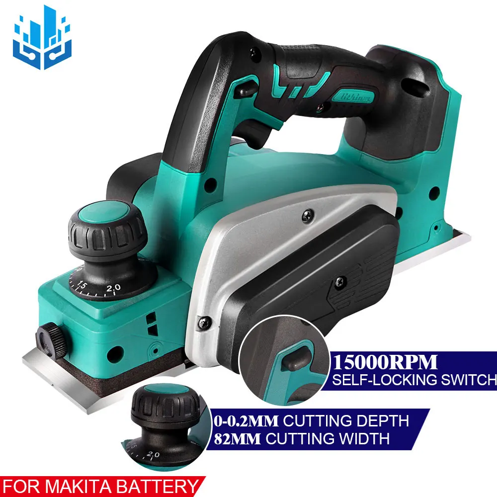 

Беспроводной ручной Электрический строгальный станок с гаечным ключом, 18 в, 15000 об/мин, 82 мм, ширина резки для аккумулятора Makita 18 в, инструмен...