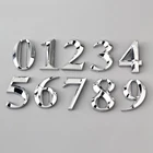 1 шт. Модный позолоченный домашний декор, адресная насадка, наклейка на дверь отеля, табличка с цифрами, табличка с номером дома, 5 см, серебристая современная дверь