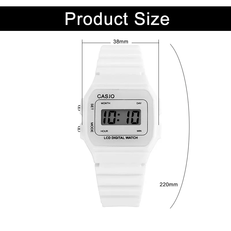 Children Watches LED Digital Clock Simple Student Small Fresh Electronic Watch Stylish Silicone Square Sports Electronic Clocks