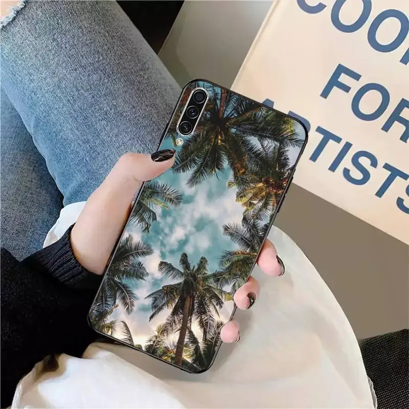 

Coconut tree sunset sea beach Phone Case For Samsung galaxy A S note 10 7 8 9 20 30 31 40 50 51 70 71 21 s ultra plus
