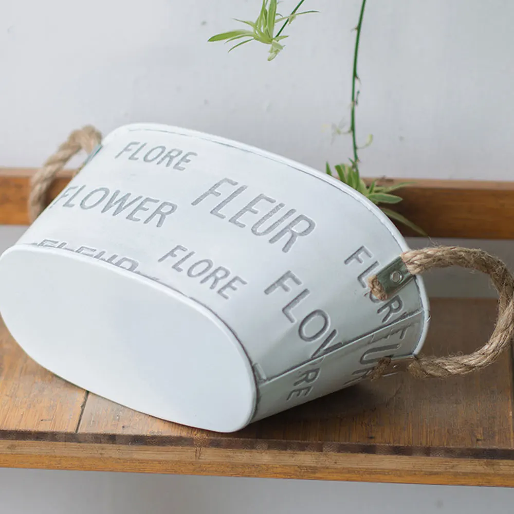 Винтажный железный горшок для растений Настольная ваза цветов цветочный