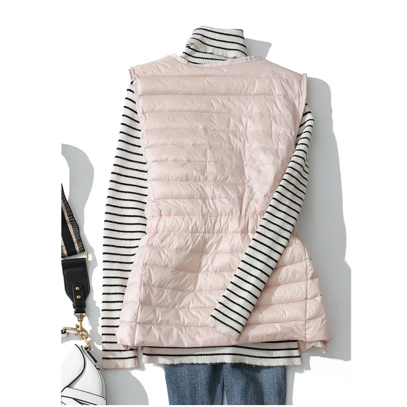 Sanishroly осенне-зимний женский жилет без рукавов ультра-светильник на утином пуху