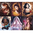 Картины с персонажами мультфильмов принцессы FSBCGT, акриловые масляные, набор для рисования по номерам, ручная роспись на холсте, подарок для дома