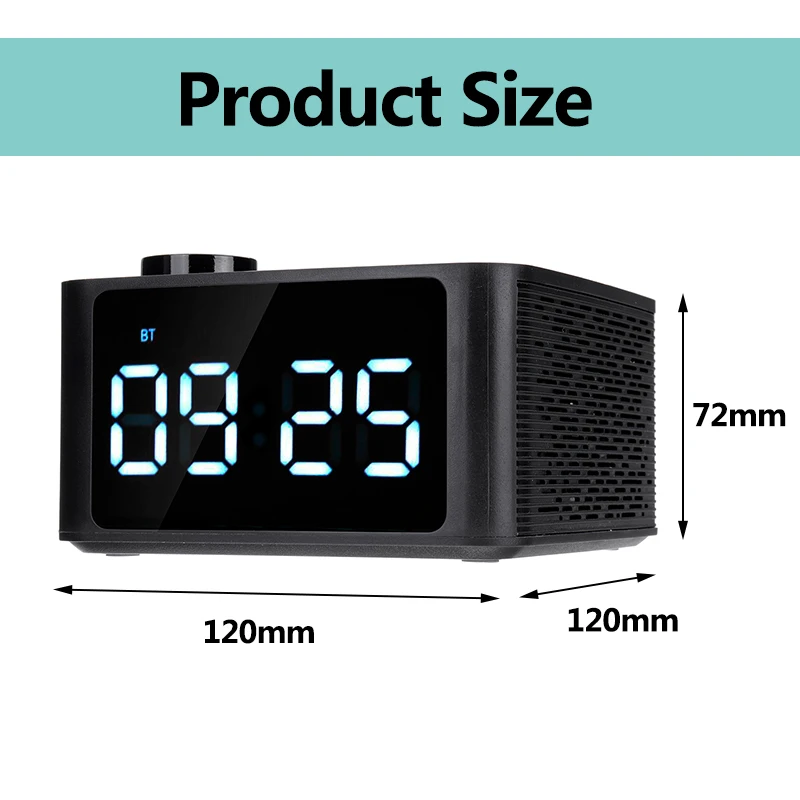 

Bakeey Wireless bluetooth 5.0 Speaker LED Display Alarm Clock FM Radio TF Card Handsfree Speaker