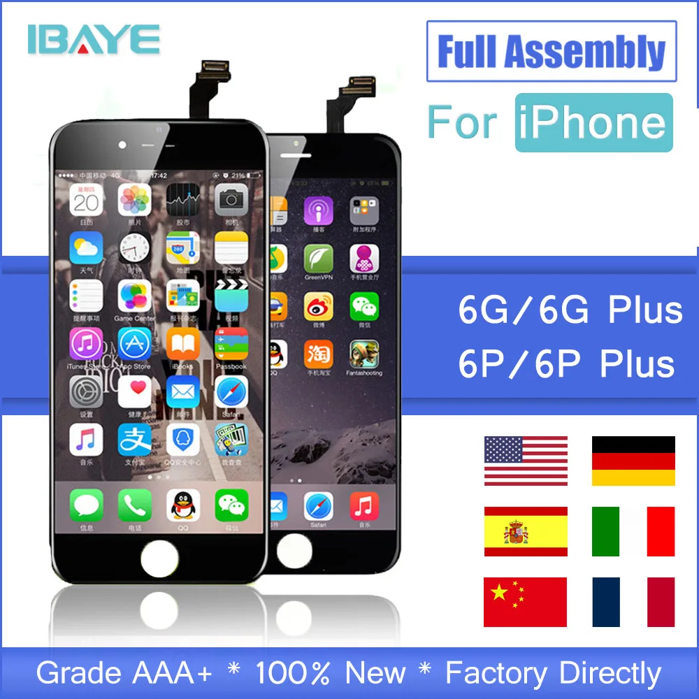 Полный набор 3D сенсорного класса AAA + для iPhone 6S Plus 6 S ЖК экран Diaplay lcd Touch 100% без битых