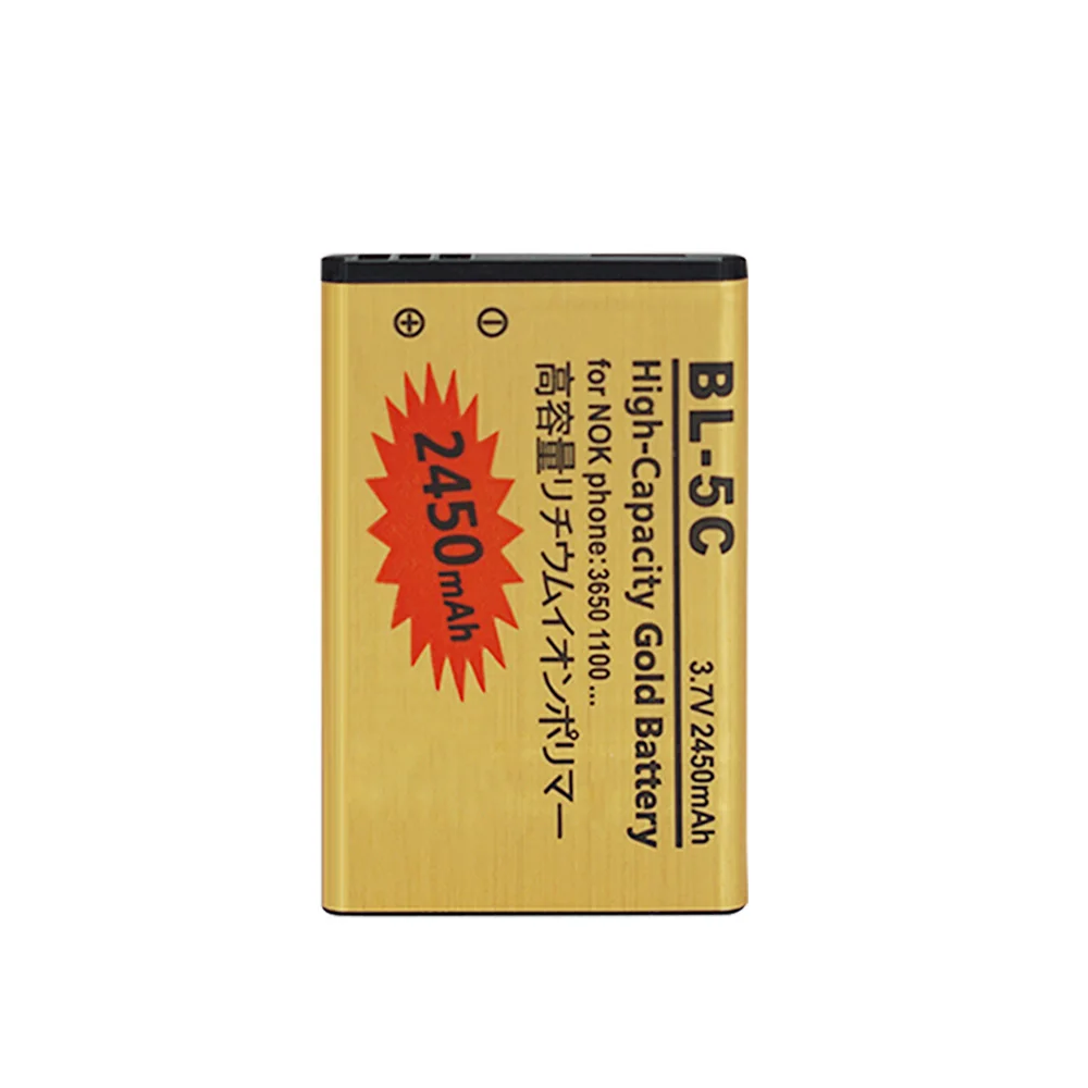 OHD Высокая емкость Золотой аккумулятор BL5C BL-5C BL 5C Аккумулятор для Nokia 1000/ 1010/ 1100/ 1108/