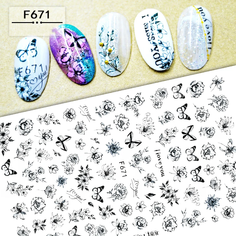 1 шт. 3D-наклейки для ногтей в виде цветов | Красота и здоровье