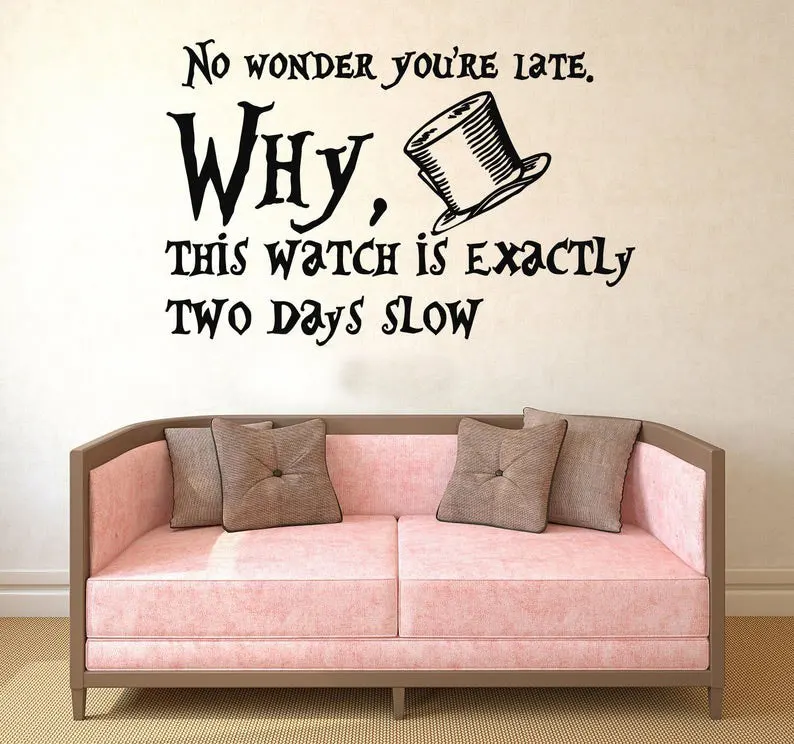 Алиса в стране чудес стикер на стену не чудо что вы поздние поговорки Декали с