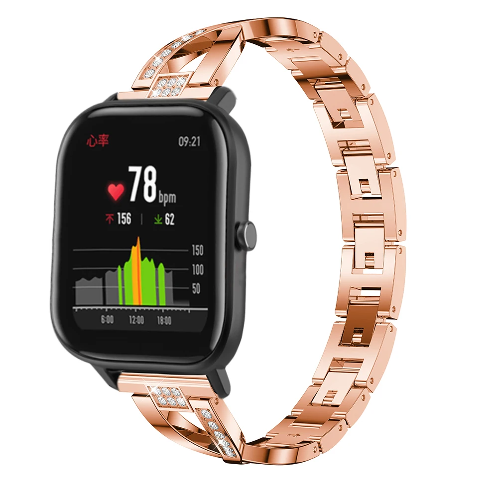 Металлический Хрустальный ремешок для часов XIAOMI Huami Amazfit GTS сменный наручный