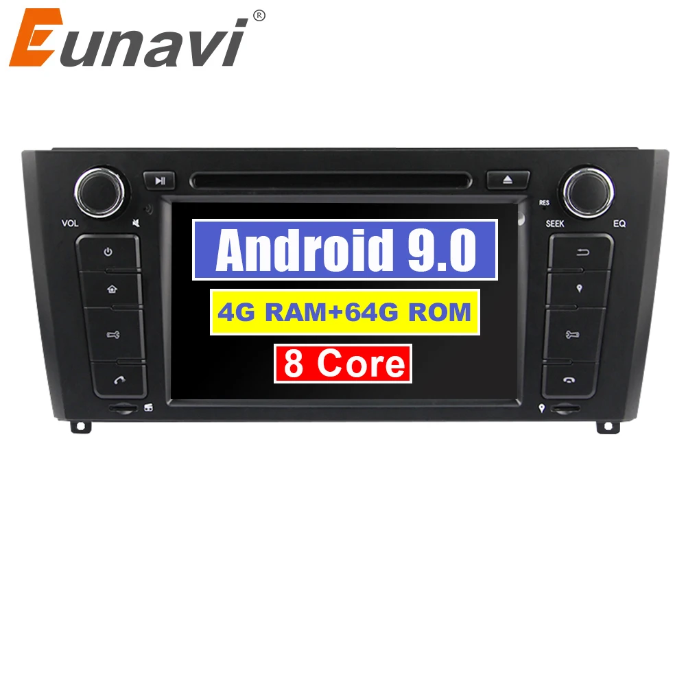 Автомагнитола Eunavi 1 Din Android 9 мультимедийный DVD плеер для серии BMW E81 E82 2004 2012 4 ГБ 64