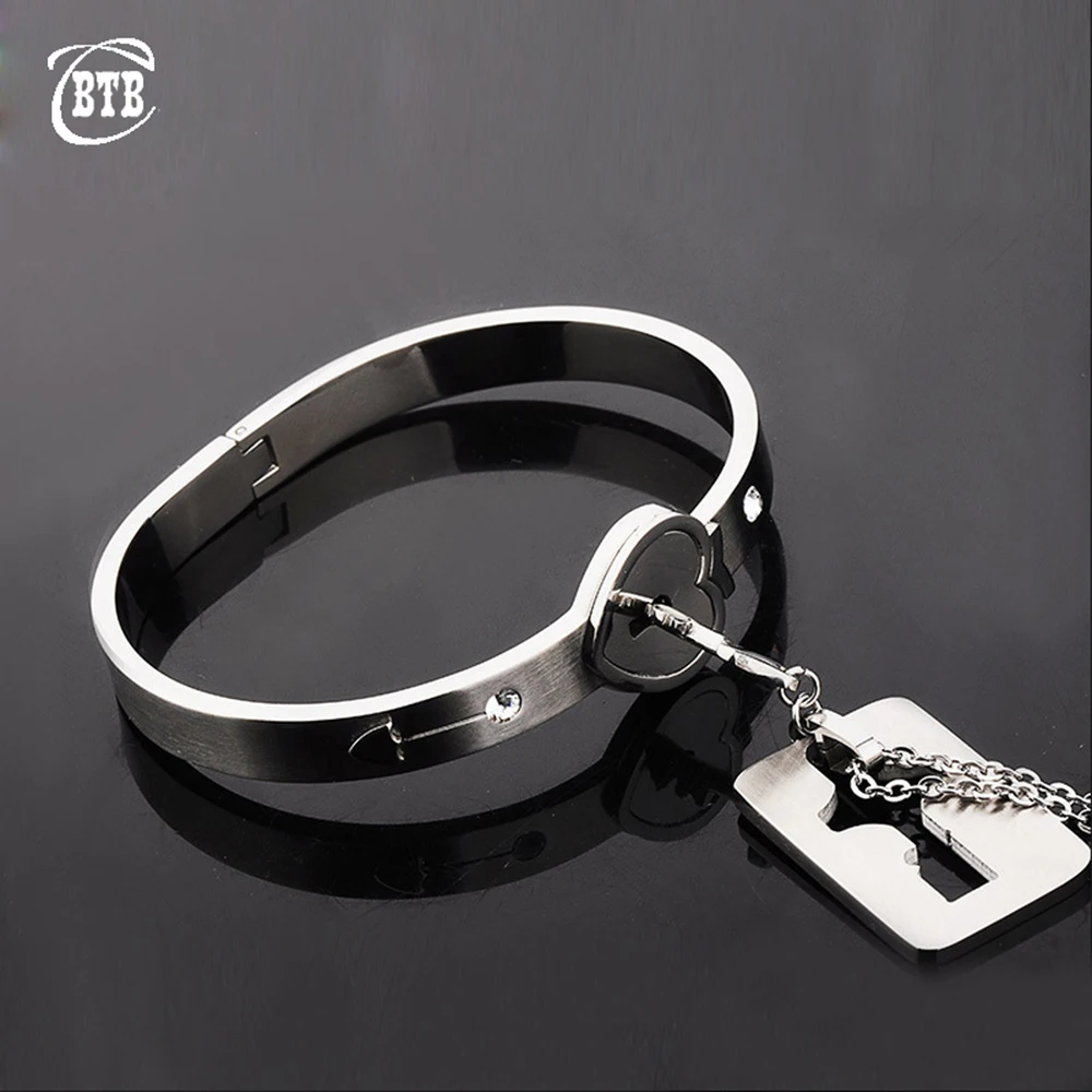 Женский набор украшений из нержавеющей стали браслет на запястье с замком в виде