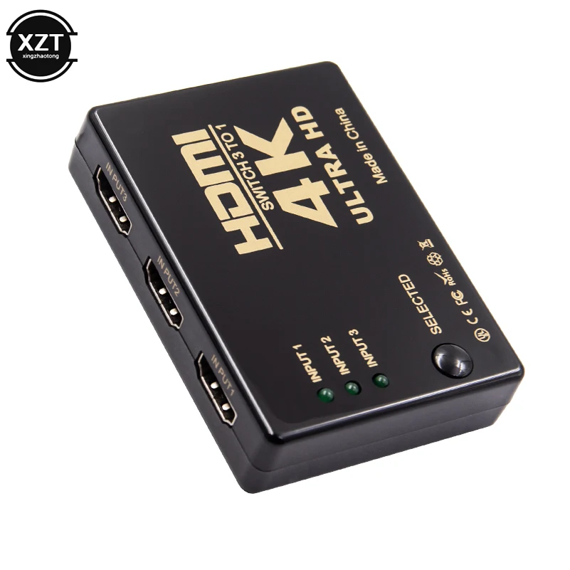 Переключатель HDMI 3x1 4K * 2K 1080P 3-портовый селектор-адаптер сплиттер Ultra HD для HDTV Xbox PS3