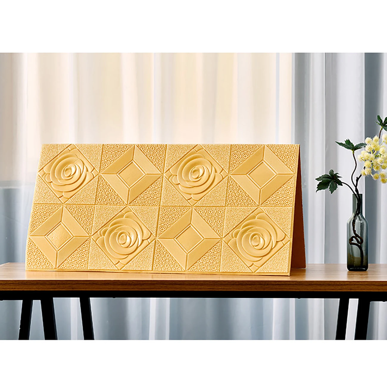 

20 шт 3D Наклейка на стену с розами настенная панель для потолка самоклеющиеся влагостойкие обои из пены для спальни декор для гостиной