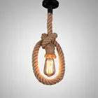 Винтажный подвесной светильник из пеньковой веревки, винтажный Ретро потолочный светильник в стиле лофт, индастриал для гостиной, кухни, домашний декор, освещение