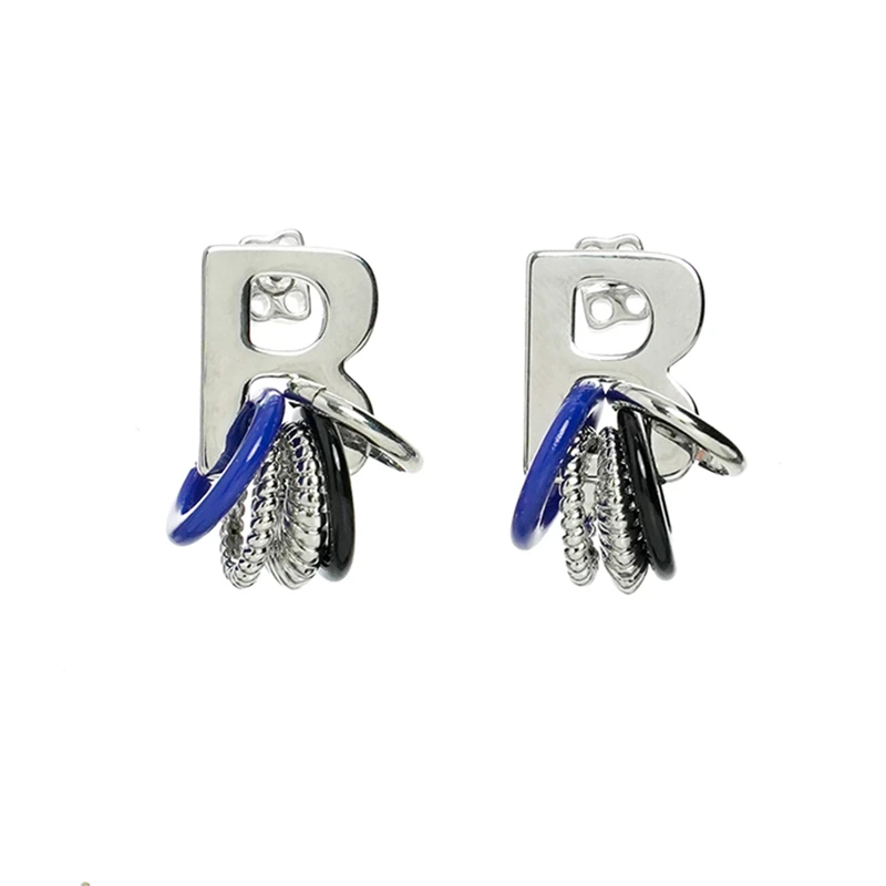 

SexMara 20FW Punk Hip Hop Letter BB Hollow Exaggeration Multi-layer Circle Earrings For Women Girls Stud Earrings Party Jewelry