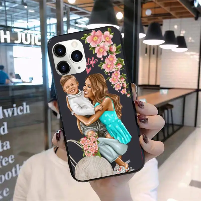 

Baby Mom Mama girl Phone Case for iPhone 11 12 mini pro XS MAX 8 7 Plus X XS XR